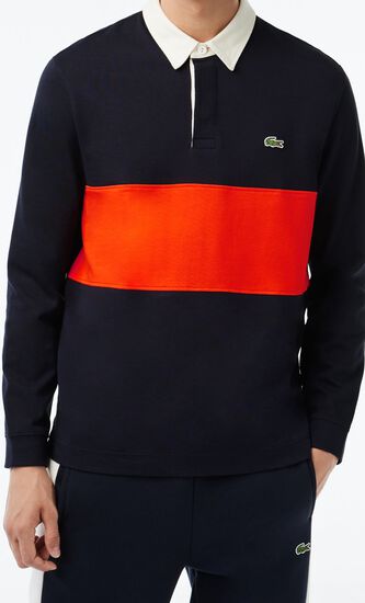 Rugby-style Cotton Colourblock Polo Shirt