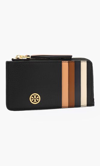 ROBINSON PEBBLED TOP-ZIP CARD CASE