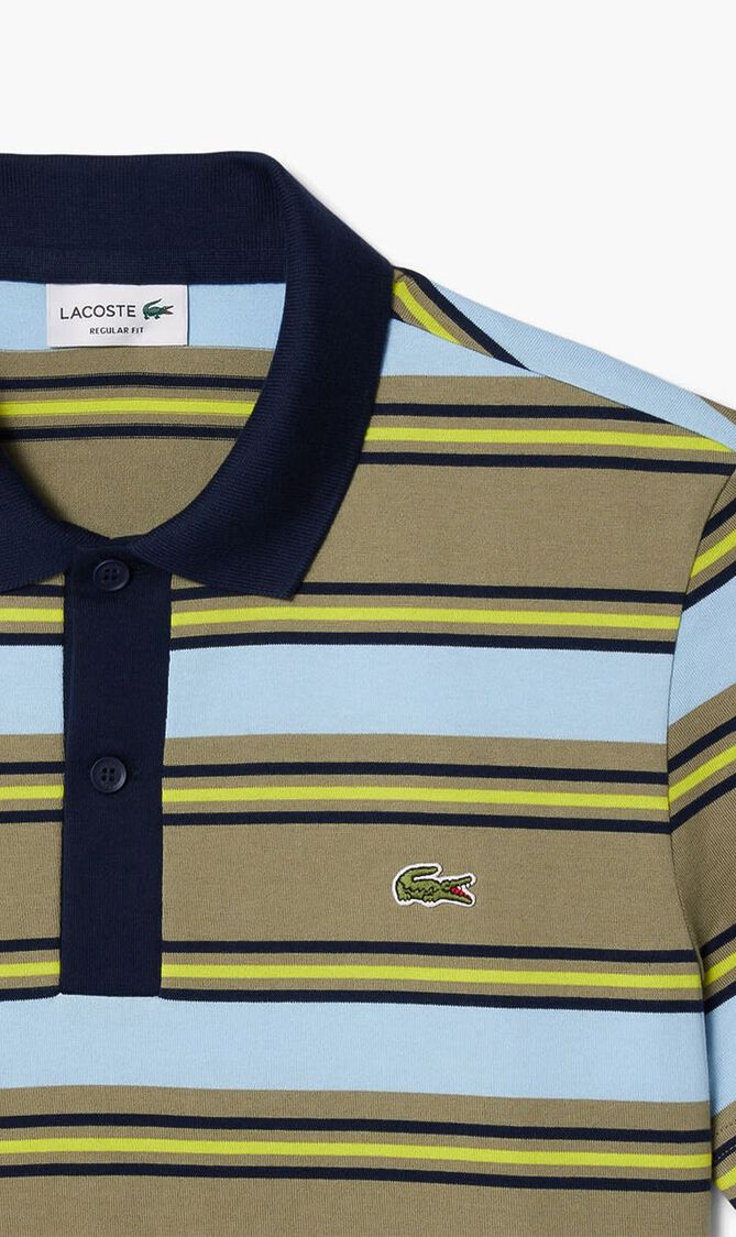Regular Fit Striped Cotton Polo Shirt