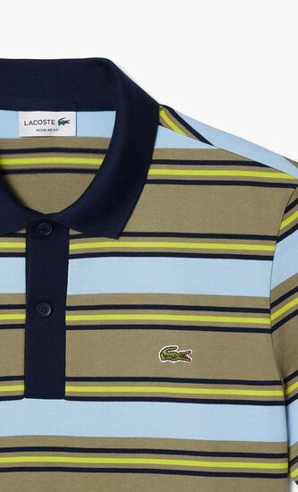 Regular Fit Striped Cotton Polo Shirt