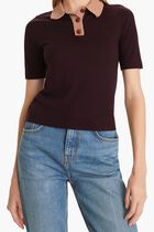 Crochet Collar Knit Polo