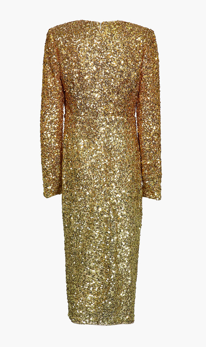 Draped Sequin Cocktail Dress