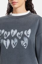 SPENCER SWEATSHIRT HEARTS WASHED BLACK