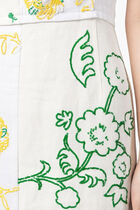 Embellished Patchwork Linen Dress