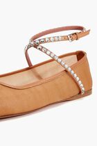 Ane Mesh Crystal Ballet Flats
