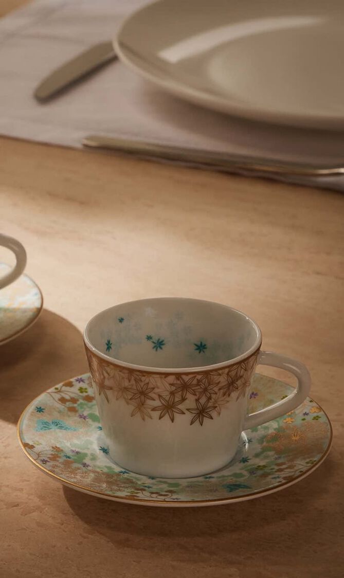 Coffee Cup & Saucer Blue Set Of 2