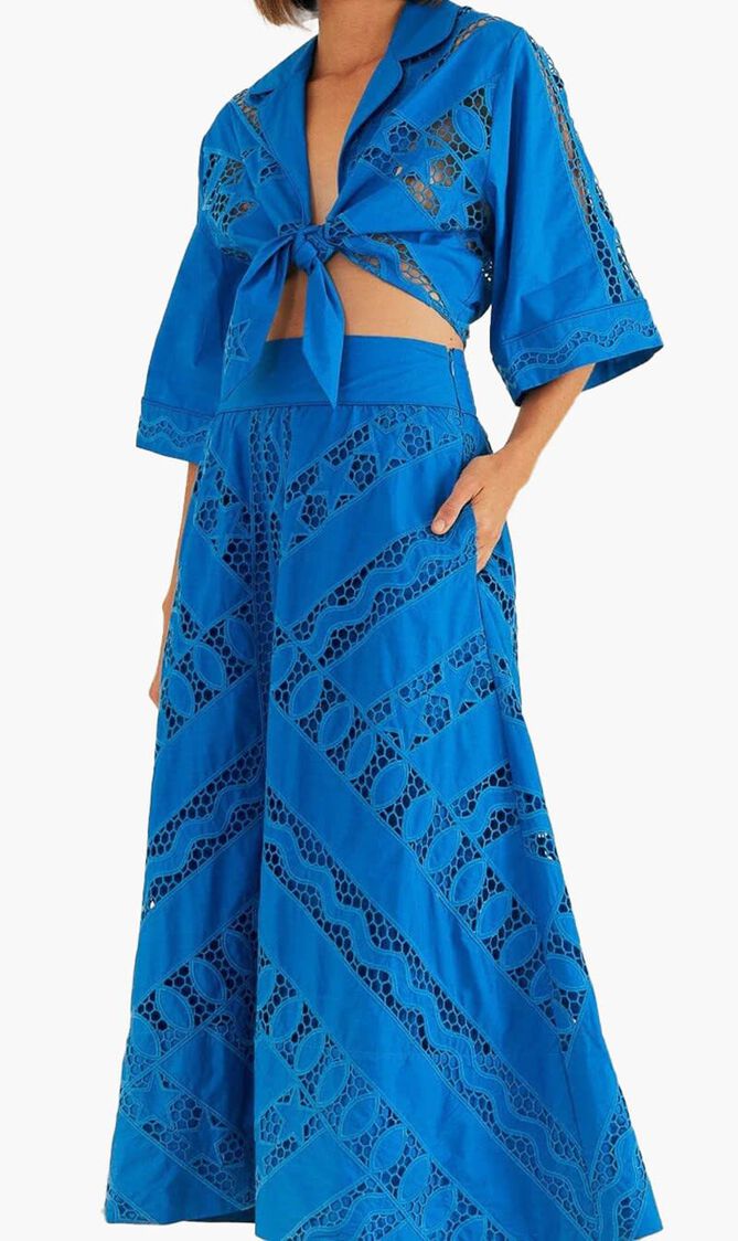 Striped Richelieu Midi Skirt