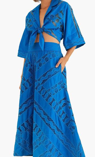 Striped Richelieu Midi Skirt