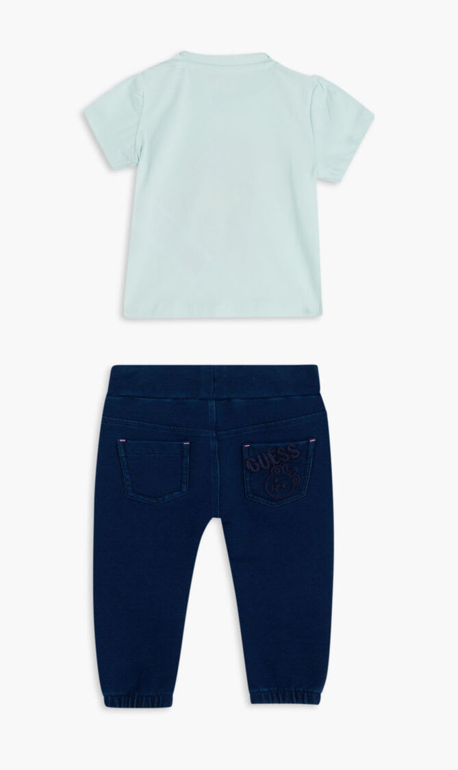 SET SS T-SHIRT+KNIT DEN PANTS