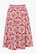 TROPICAL CAMEO OFF WHITE MIDI SKIRT