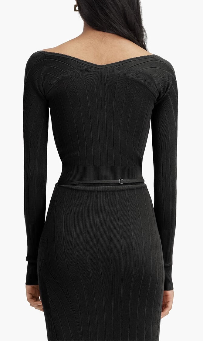 Long Sleeve Scalloped Top