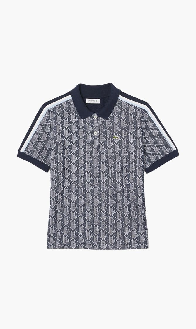 Slim Fit Monogram Jacquard Polo Shirt