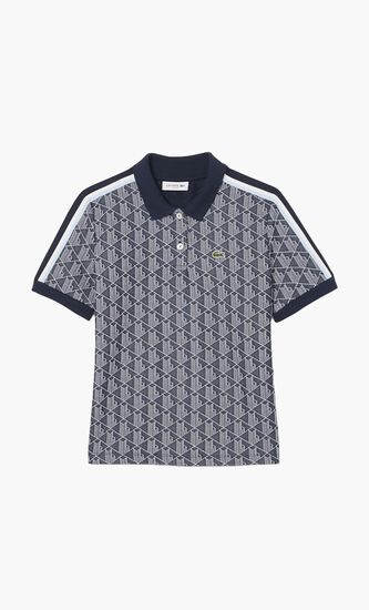 Slim Fit Monogram Jacquard Polo Shirt