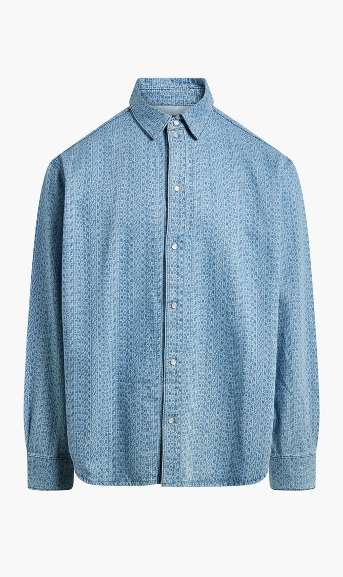 LSLV AOP LOGO DENIM SHIRT