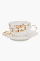 Vegetal Or Tea Cup & Saucer Gold