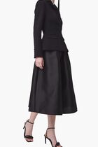 BLACK TAILORED MIDI DRESS