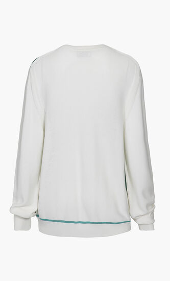 Interlock Raw Cut Print Cardigan