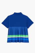 Pleated Hem Pique Polo Shirt