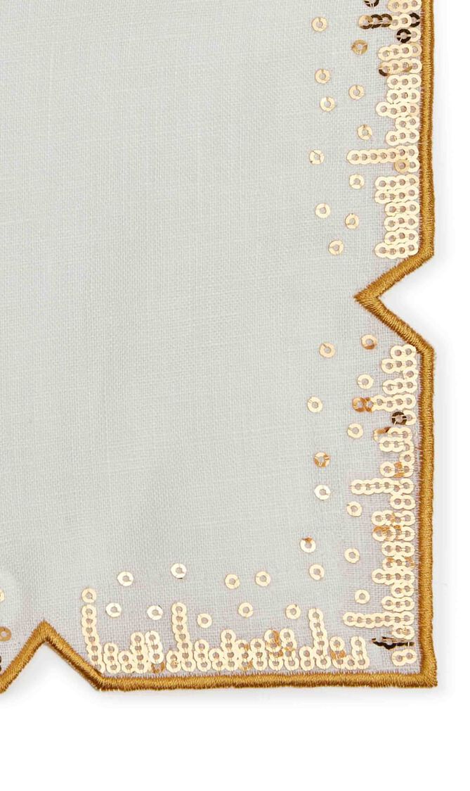 منديل المائدة لوكسر باللونين الأبيض والذهبي