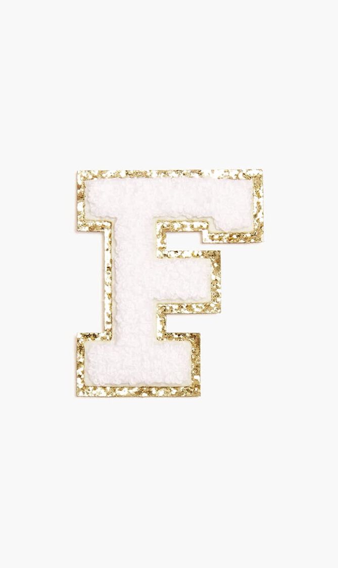 Chenille Sparkle Letter 'F' patch
