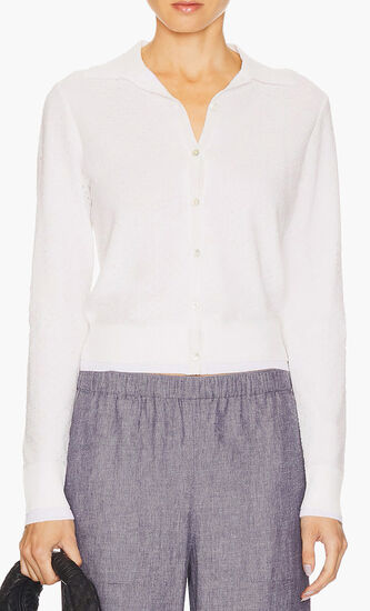 Italian Cotton Blend Mesh Double Layer Cardigan