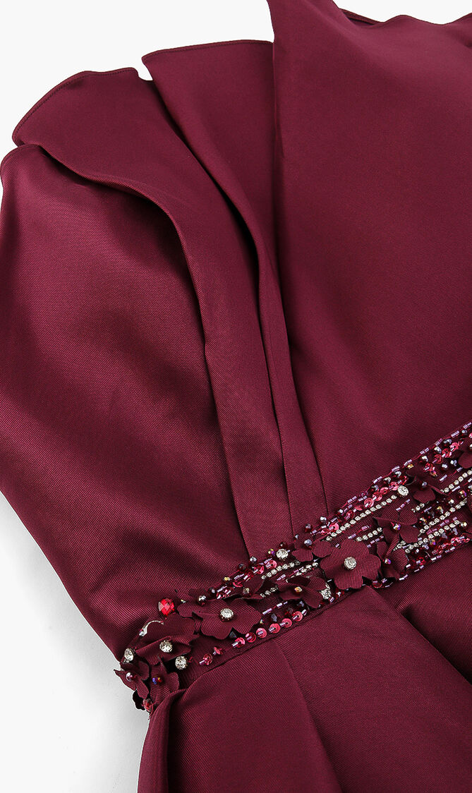 Side Drap Evening Gown Dress