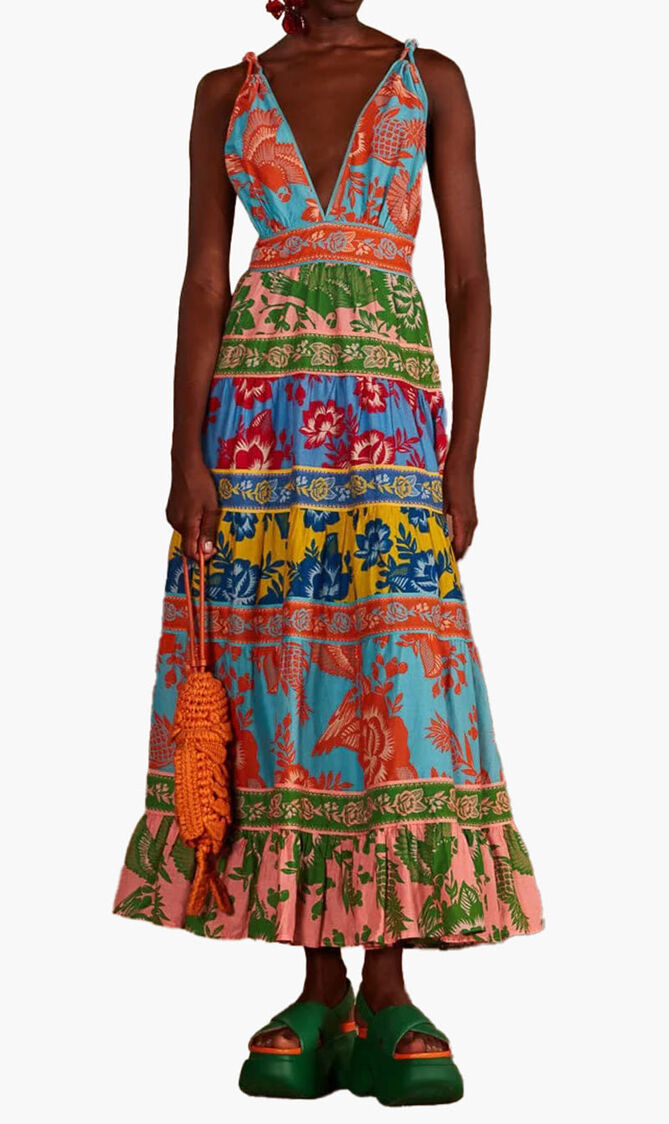 Mixed Lace Garden Midi Dress