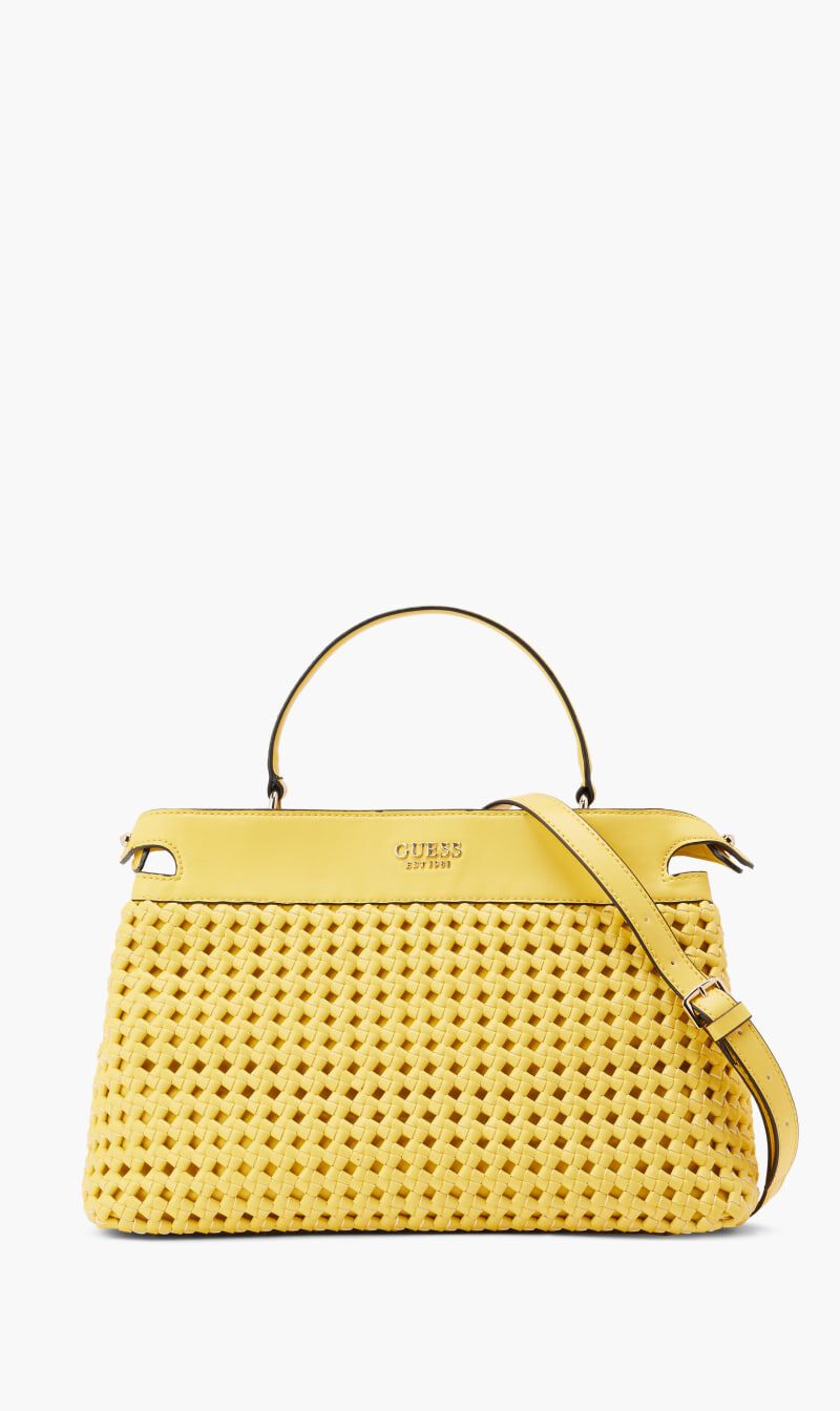 Yellow satchel handbag discount