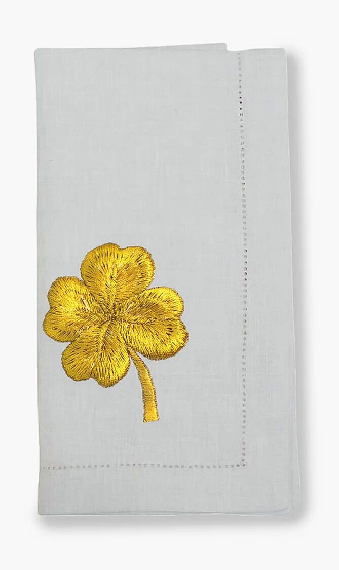 Golden Clover Napkin, Pearl