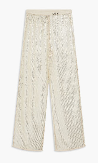 KARL DNA SEQUIN MESH TROUSERS