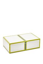 JNR LACQUER ZIP BOX - MEDIUM - GREENWHITE JNR LACQUER ZIP BOX - MEDIUM - GREENWHITE
