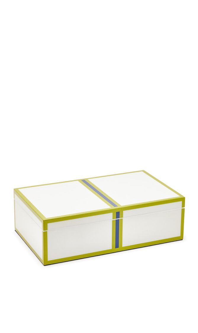 JNR LACQUER ZIP BOX - MEDIUM - GREENWHITE JNR LACQUER ZIP BOX - MEDIUM - GREENWHITE