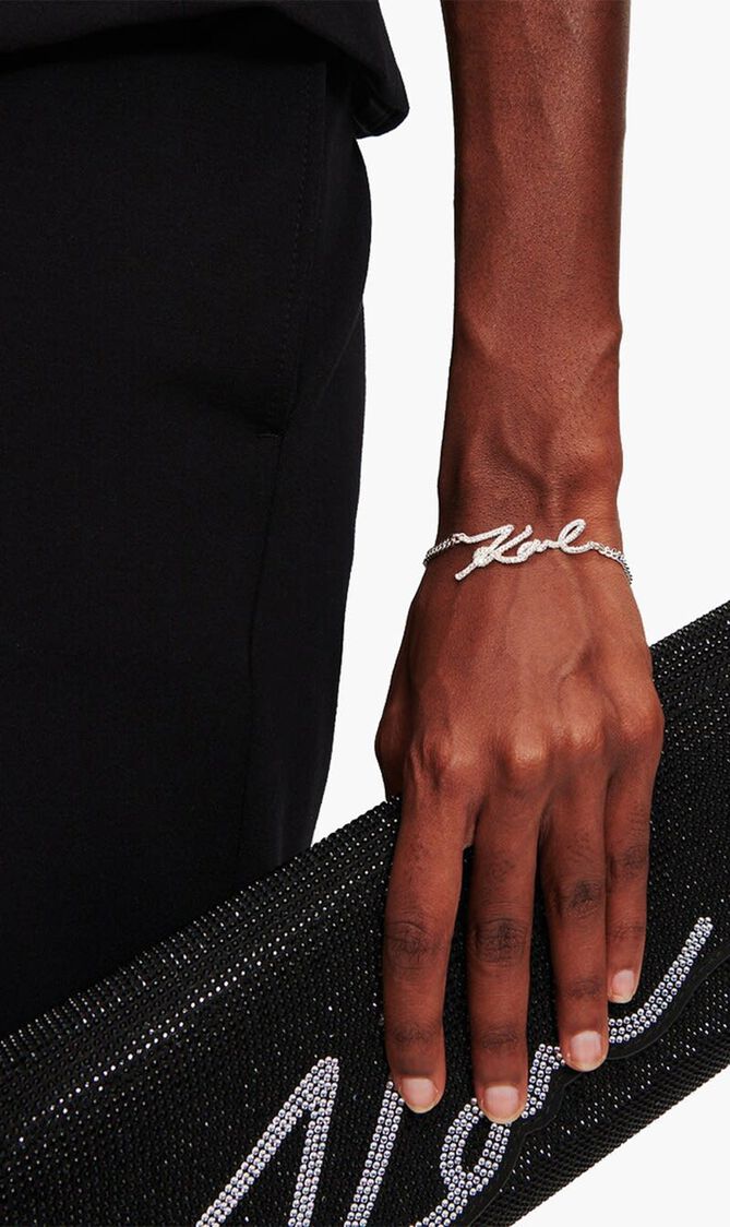 Adjustable Signature Pave Logo Bracelet