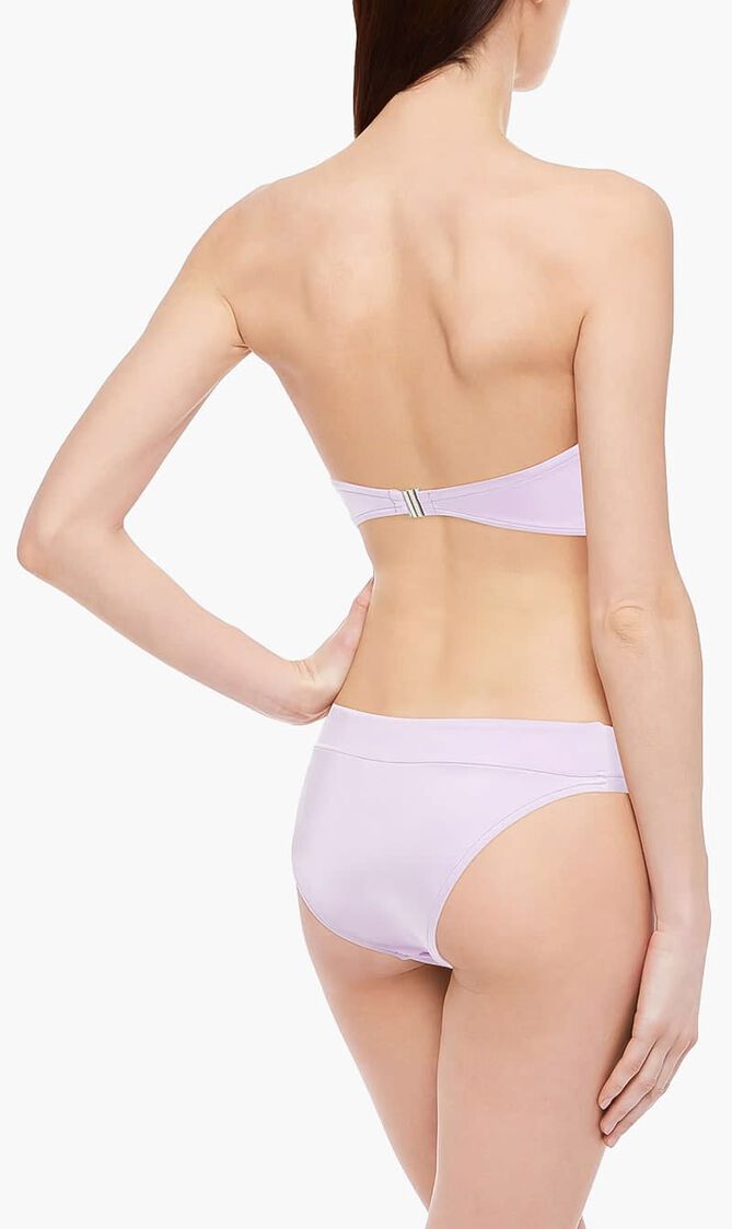 Shine On twist-front bandeau bikini top