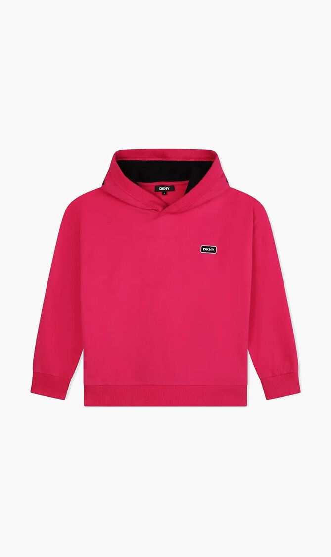 Logo Embroidered Cotton Hooded Sweatshirt