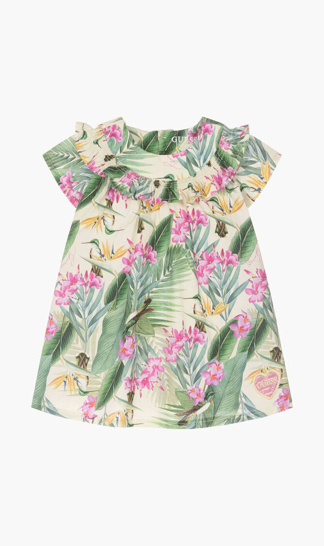 Cotton Tropical Print Dress