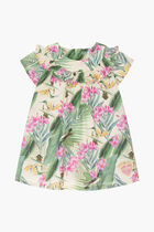Cotton Tropical Print Dress