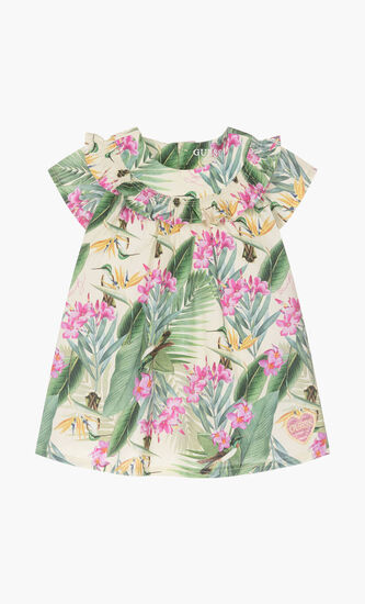 Cotton Tropical Print Dress