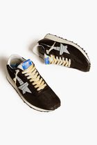 RUNNING MARATHON NYLON UPPER NAPPA TOE AND SPUR PRINTED STAR LEATHER HEEL