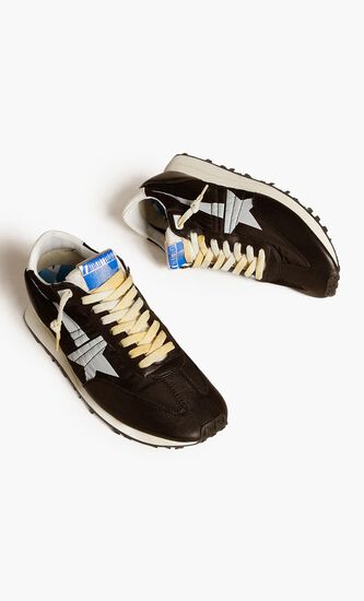 RUNNING MARATHON NYLON UPPER NAPPA TOE AND SPUR PRINTED STAR LEATHER HEEL