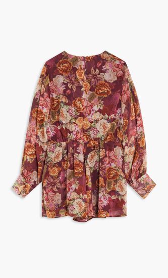 Long Sleeve Candis Romper Crinkle Chiffon