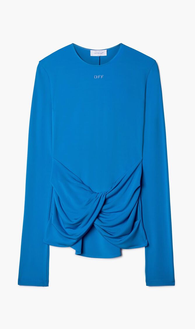 VI CREPE TWIST LS CREWNECK NAUTICAL BLUE VI CREPE TWIST LS CREWNECK NAUTICAL BLUE