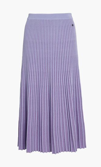 Pleated Lurex Knit Skirt