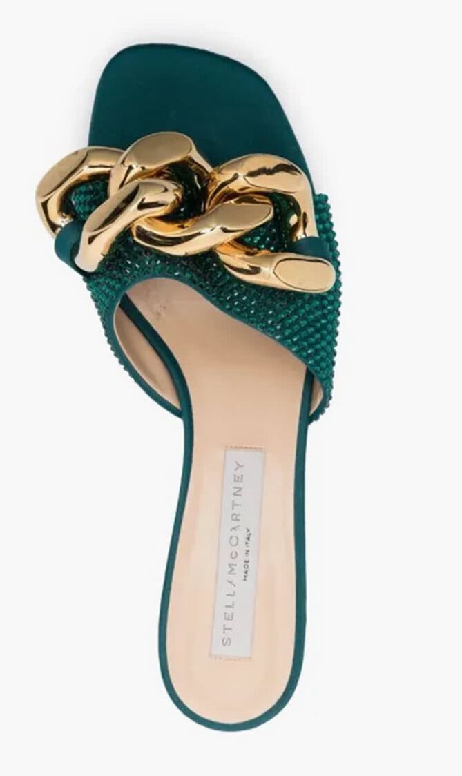 Falabella Crystal Embellished Mules