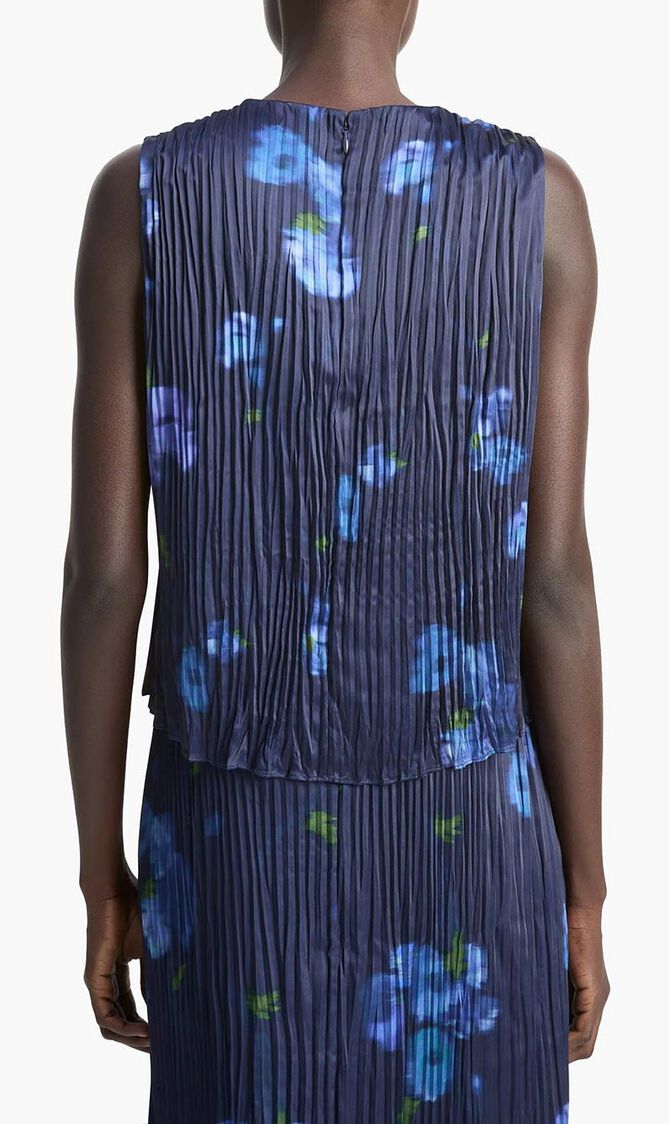 Poppy Blur Crushed Satin Shell