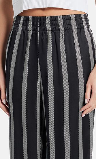 SOTO PANT BLACK HERRINGBONE STRIPE