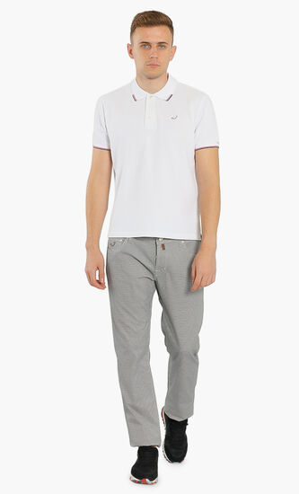 Contrast Piped Collar Polo Shirt