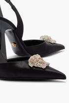 LA MEDUSA SATIN SLING-BACK PUMPS