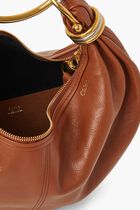 Bracelet Hobo Bag in Grained Leather