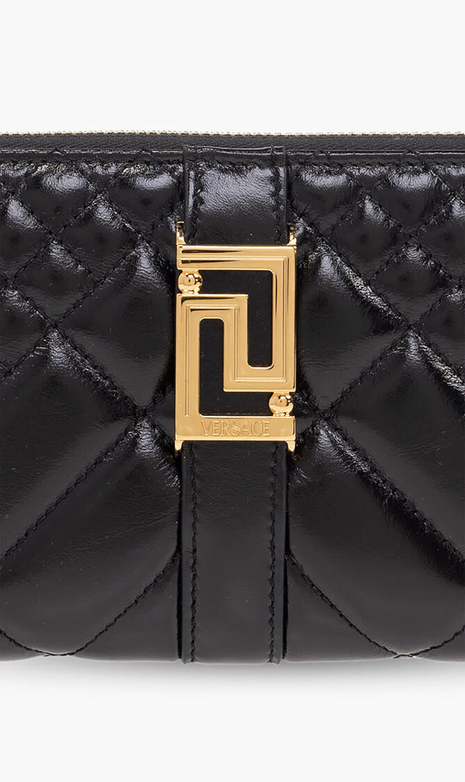 Zip Around Wallet Quilted Calf Leather